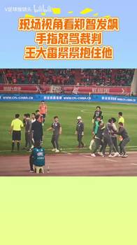 郑智发飙现场视角：手指+怒骂裁判，想冲出去干架，王大雷抱住他